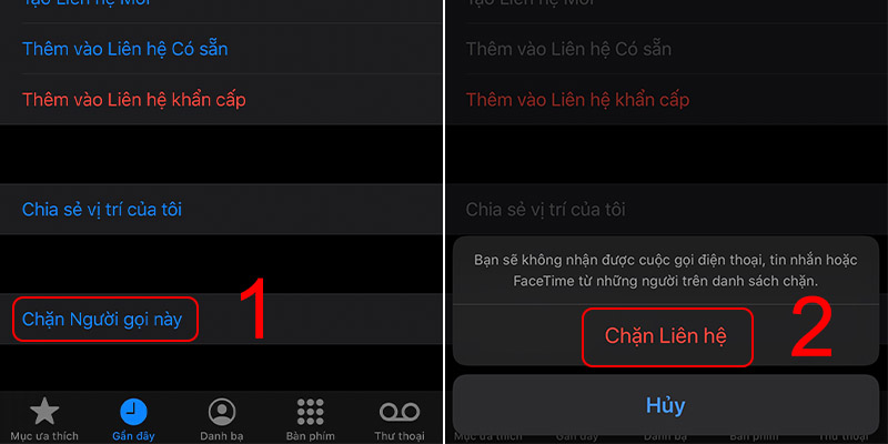 Chặn liên hệ từ số lạ